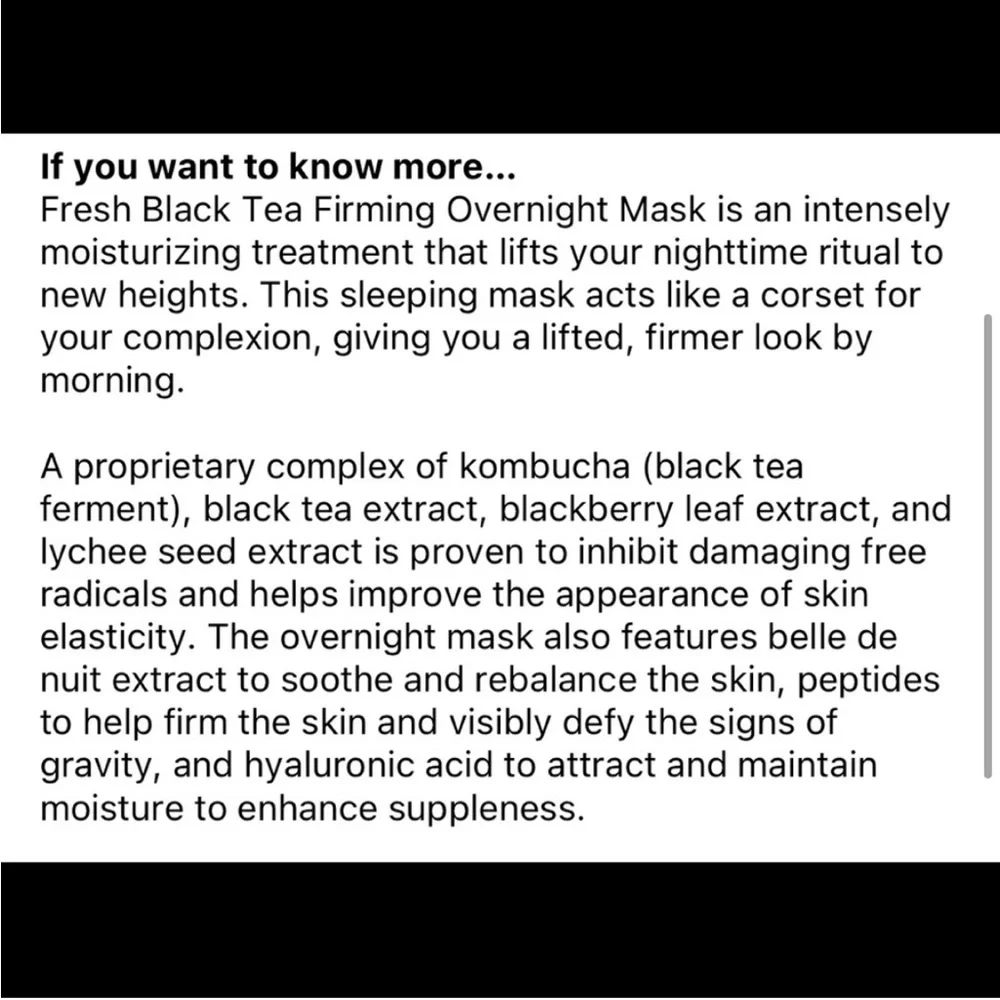 Fresh Black Tea Firming Overnight Mask